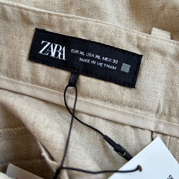 Zara Linen Blend Women's High Waisted Shorts XL - Picture 3 of 3